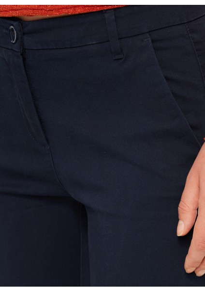 Yüksek Bel Slim Fit Koyu Lacivert Kadın Pantolon 323A4BYW55AH6 modelleri