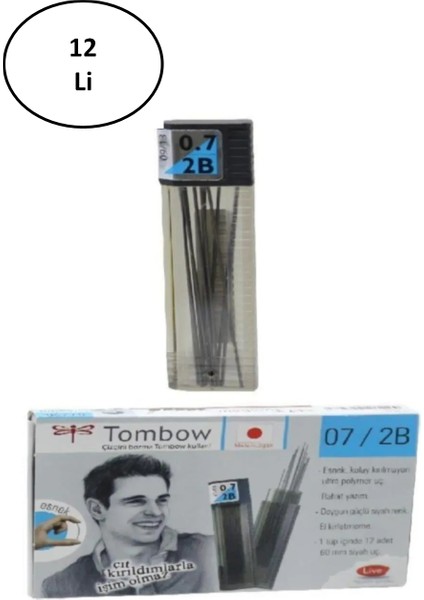 Min 0,7 mm 2b Versatil Kalem Ucu Klasik 12 Li
