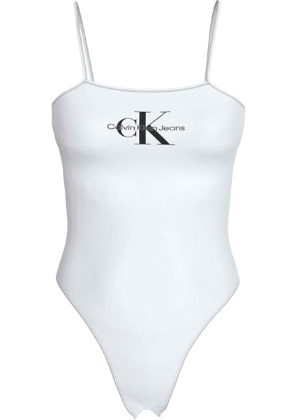 Kare Yaka Düz Beyaz Kadın Atlet J20J223421YAF