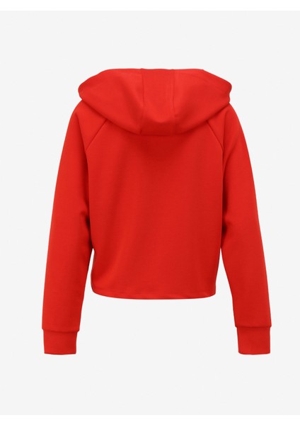 Kapüşon Yaka Düz Kırmızı Kadın Sweatshırt F4SL-SWT0192