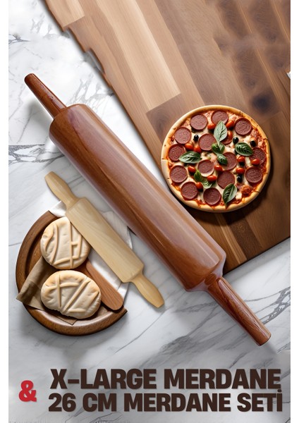 50 cm X-Large Pizza Merdane 2 Li Set Woodyard Design 719186