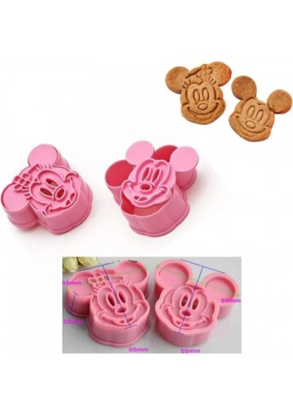 Miki Mouse Mickey Kurabiye Kalıbı Seti 2li Basmal Bisküvi Kesici 2 Adet Kurabiye Kalıbı fiyatları
