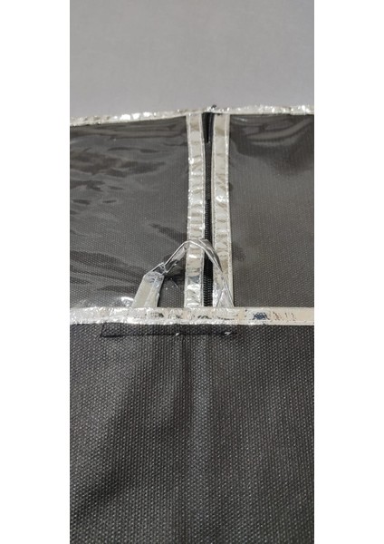Takım Elbise Kılıfı, Şeffaf, Elbise Taşıma ve Koruyucu Hurç, Kenar Şerit Metalize Biye, 64X100 Cm, fırsatları