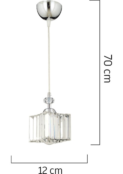 Beyaz Kuğu Tekli Sarkıt Krom Kristalli, Taşlı Modern Tasarım Kristal Sarkıt Avize 1 Modern Metal