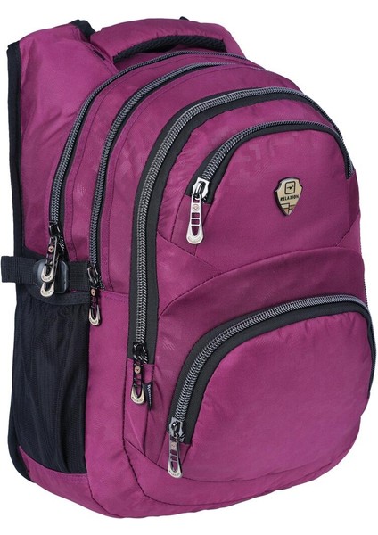 5 Bölmeli Suya Dayanıklı Ergonomik Astarlı Kumaş Okul Sırt Çantası RLX2226-MOR