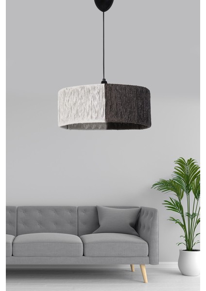 Gri Froid Handmade Sarkıt Avize Gri Beyaz E27 71-80 cm Tekli 30 Hasır