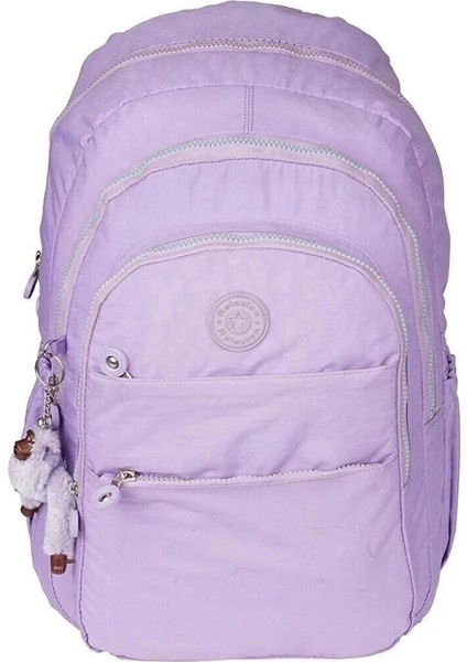 Kırınkıl Su Itici Kumaş 5 Bölmeli Aksesuarlı Okul Sırt Çantası SYG1625-MOR