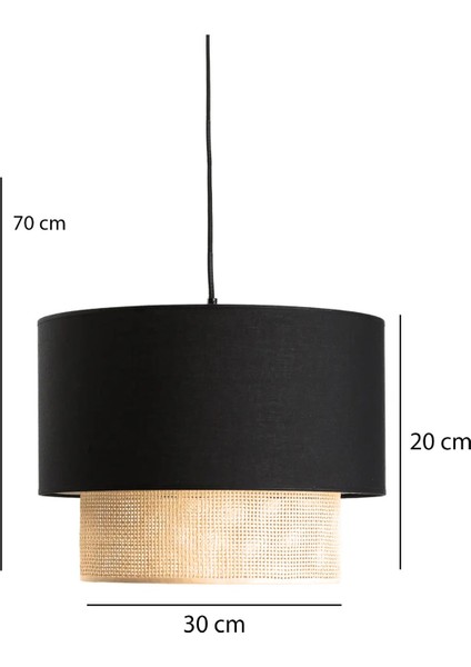 Kumaş Iç Kumaşlı Siyah Başlıklı Sarkıt Avize AYD-3275 E27 61-70 cm Siyah Modern 1 fırsatları