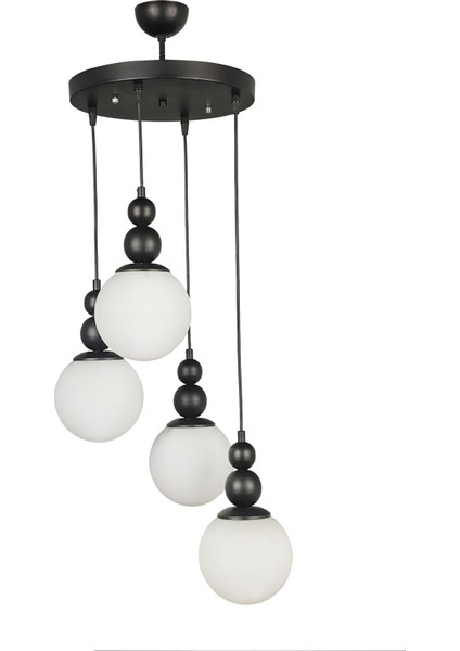 Salon / Oturma Odası Spor Siyah Avize 4 Lü Modern Metal 30 x 46 E27 4 81-90 cm Siyah fiyatları