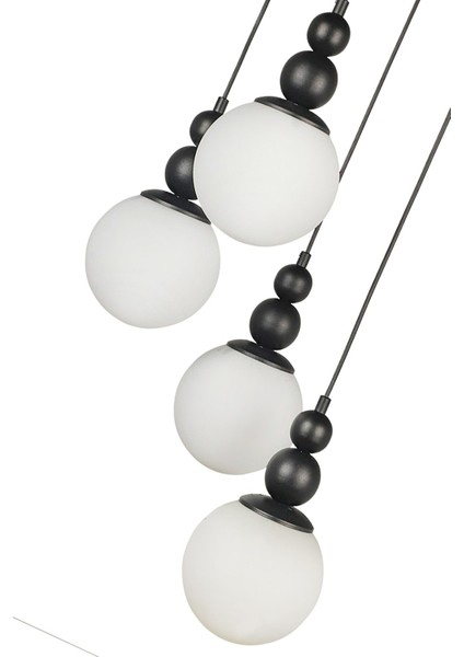 Salon / Oturma Odası Spor Siyah Avize 4 Lü Modern Metal 30 x 46 E27 4 81-90 cm Siyah modelleri