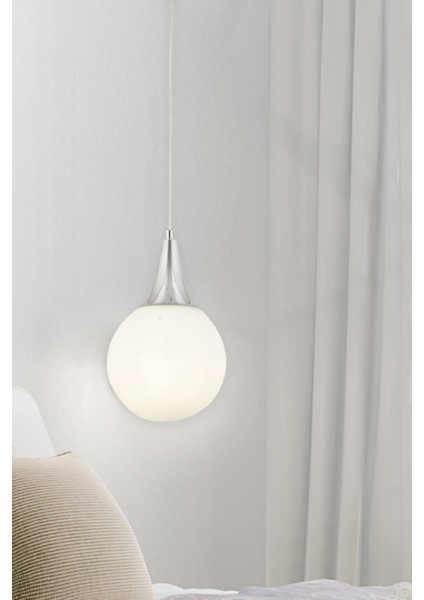 Mutfak Damla Tekli Krom Modern Koridor Mutfak Salon Avize Modern Bej 1 E27 Metal