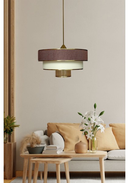E27 Myk Spor Sarkıt Avize E332 Salon / Oturma Odası Plastik Altın Modern 34 x 48 1 51-60 cm