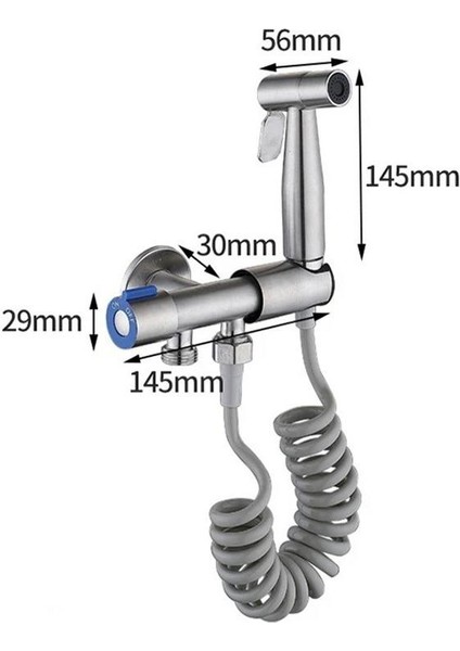 Paslanmaz Çelik Tuvalet Musluk Bide Seti Kolay Kurulum Kullanım Çift Çıkışlı Gümüş Evcil Hayvan Yıkama Aleti indirimleri