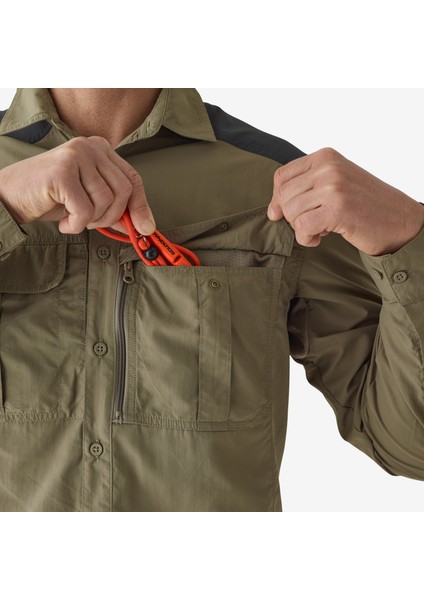 Solognac Erkek Uzun Kollu Avcı Gömleği - Yeşil - Avcılık ve Doğa Gözlemi - 520 fırsatları