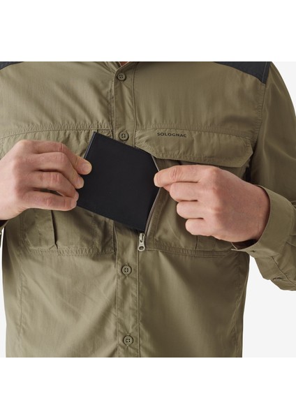 Solognac Erkek Uzun Kollu Avcı Gömleği - Yeşil - Avcılık ve Doğa Gözlemi - 520 indirimleri