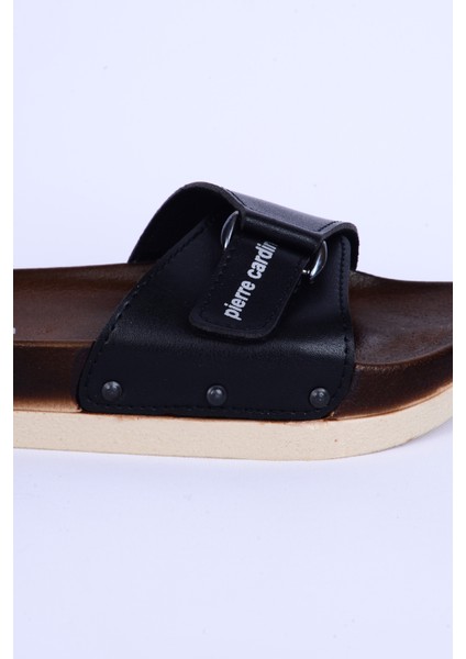 7036 Cırtcırtlı Rahat Taban Kemer Detaylı Siyah Günlük Kadın Terlik fiyatları