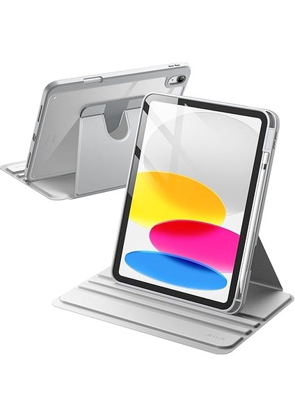 Apple iPad 10. Nesil 10.9 (2022) Yatay ve Dikey Dönebilen Standlı Kalem Şarjına Uygun Darbe Dayanıklı Thermix Kılıf A2696 A2757 A2777 A3162