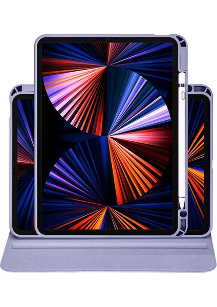 Apple iPad Air 4. Nesil 10.9 (2021) Yatay ve Dikey Dönebilen Standlı Kalem Şarjına Uygun Darbe Dayanıklı Thermix Kılıf A2316 A2324 A2325 A2072