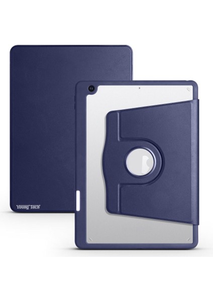 Apple iPad 7. Nesil 10.2 (2019) Yatay ve Dikey Dönebilen Standlı Kalem Şarjına Uygun Darbe Dayanıklı Thermix Kılıf ve Ekran Koruyucu A2197 A2200 A2198
