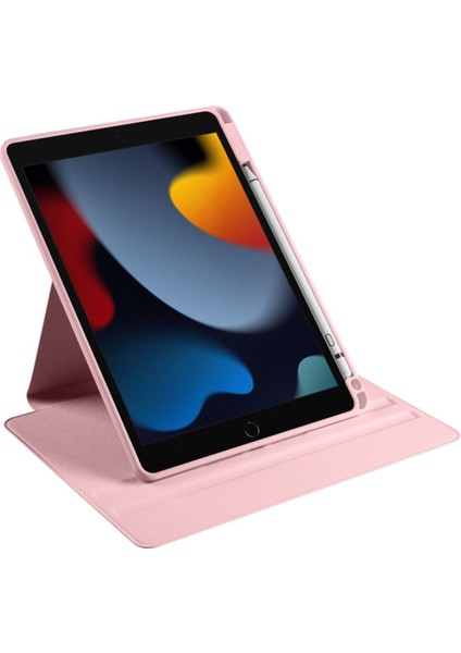 Apple iPad 9. Nesil 10.2 (2021) Yatay ve Dikey Dönebilen Standlı Kalem Şarjına Uygun Darbe Dayanıklı Thermix Kılıf ve Ekran Koruyucu A2602 A2604 A2603 A2605