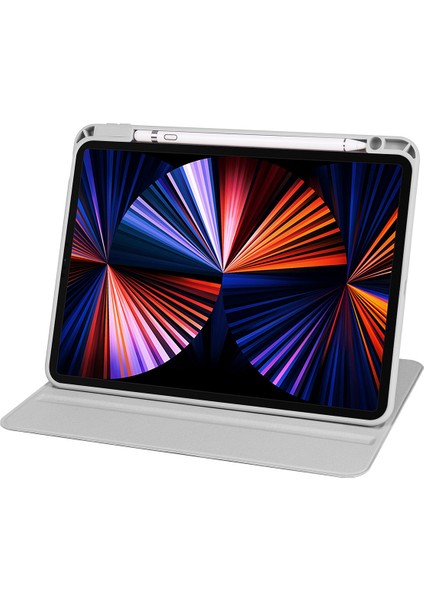 Apple iPad Pro 11 4. Nesil (2022) Yatay ve Dikey Dönebilen Standlı Kalem Şarjına Uygun Darbe Dayanıklı Thermix Kılıf A2759 A2761 A2435 A2762