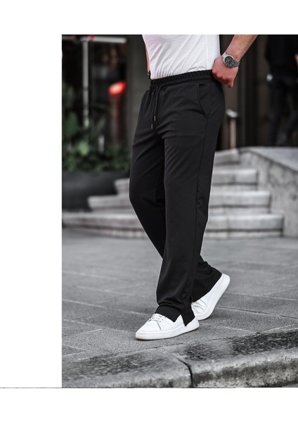 Erkek Siyah Fitilli Yırtmaçlı Buggy Eşofman Altı fiyatları