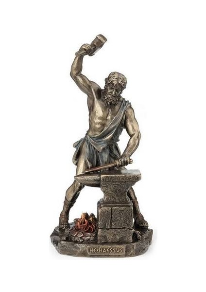 Hephaestus Bronz Renk Mitolojik Demirci Figür 22CM
