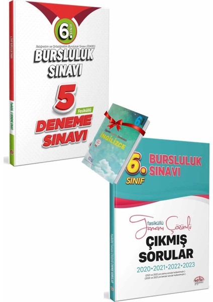 Editör Yayınları Data Yayınları 2024 6. Sınıf Bursluluk Sınavı 5 Deneme - Tamamı Çözümlü Çıkmış Sorular - İngilizce