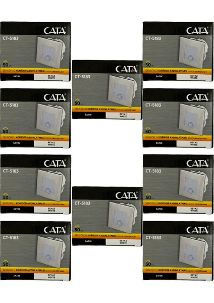 CT-5183 1,5W 6400K (Beyaz Işık) Sensörlü Koridor Aydınlatması (10 Adet)