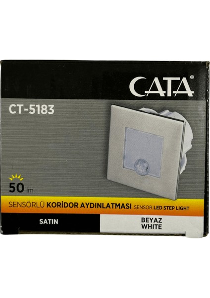 CT-5183 1,5W 6400K (Beyaz Işık) Sensörlü Koridor Aydınlatması (10 Adet)