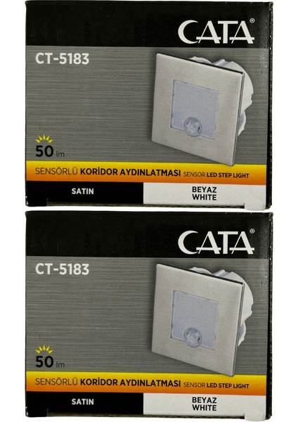 CT-5183 1,5W 6400K (Beyaz Işık) Sensörlü Koridor Aydınlatması (2 Adet)