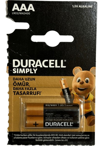 1,5V Aaa LR03/MN2400 Ince Pil (Onlu Paket)