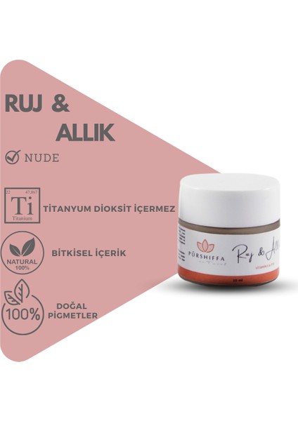 Bitkisel İçerikli Doğal Ruj Allık  5 gr