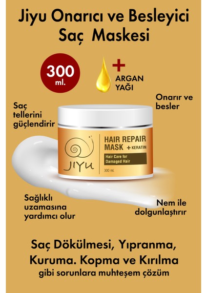 Yıpranmış Saçlar İçin Onarıcı ve Besleyici Keratin Saç Bakım Maskesi 300 ml