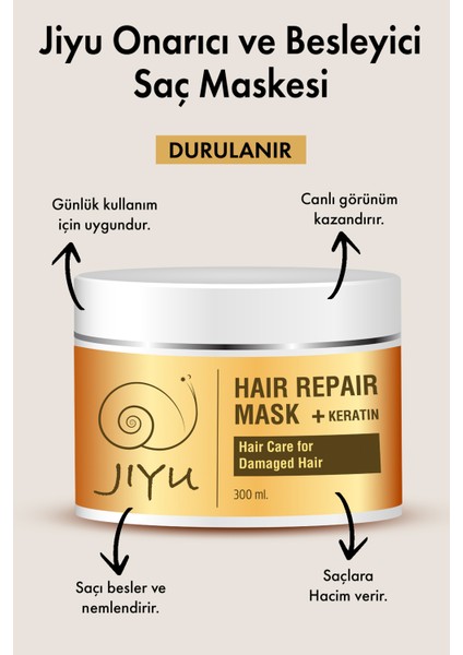 Yıpranmış Saçlar İçin Onarıcı ve Besleyici Keratin Saç Bakım Maskesi 300 ml