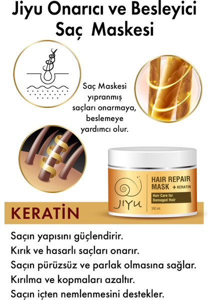 Yıpranmış Saçlar İçin Onarıcı ve Besleyici Keratin Saç Bakım Maskesi 300 ml