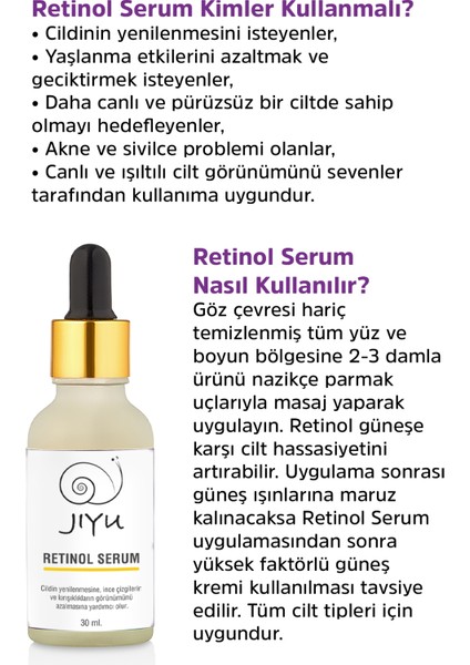 Retinol Cilt Serumu Onarıcı Ve Cilt Yenileyici Retinol Cilt Bakım Serumu 30 Ml.