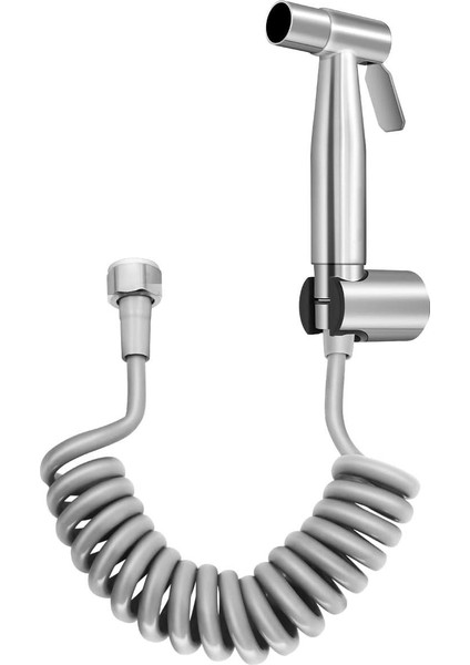 Paslanmaz Çelik Tuvalet Musluk Lavabo Bide Seti Kademeli Jet Püskürtme Spiral Hortum Kolay Montaj