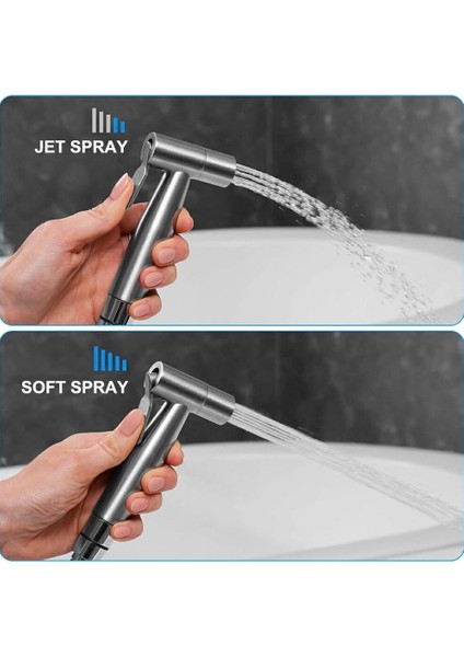 Paslanmaz Çelik Tuvalet Musluk Lavabo Bide Seti Kademeli Jet Püskürtme Spiral Hortum Kolay Montaj fırsatları