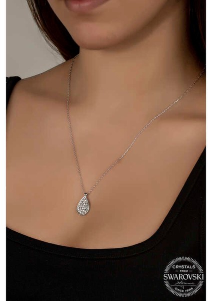 Swarovski Crystal Taşlı Damla Gümüş Kadın Kolye fiyatları