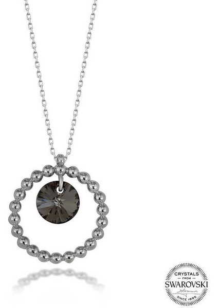 Swarovski Crystal Taşlı Halka Gümüş Kadın Kolye