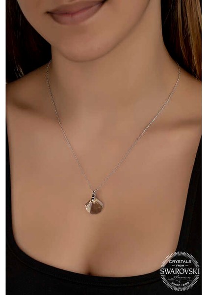 Swarovski Crystal Taşlı Deniz Kabuğu Gümüş Kadın Kolye fiyatları