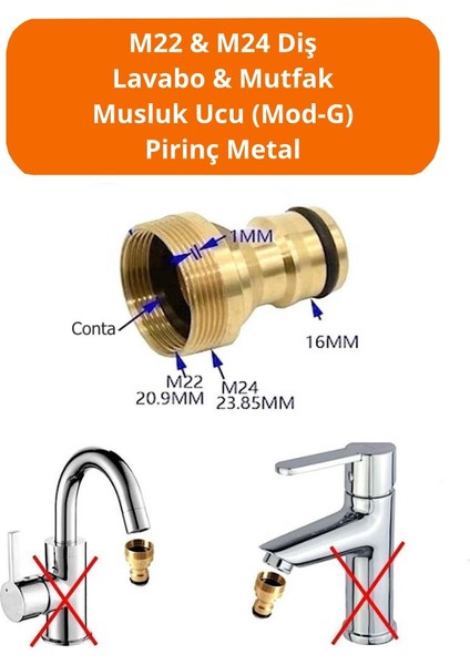 Bahçe Sulama VIP Kalite Musluk Hortum Adaptör (Mod-G) modelleri