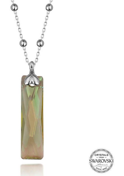 Swarovski Crystal Taşlı Top Zincir Baget Gümüş Kadın Kolye