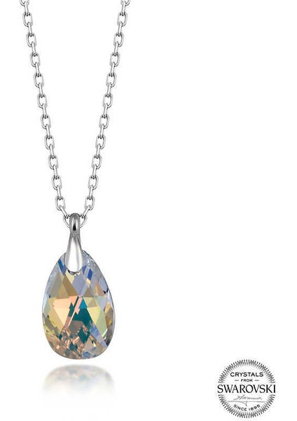 Swarovski Crystal Taşlı Damla Gümüş Kadın Kolye