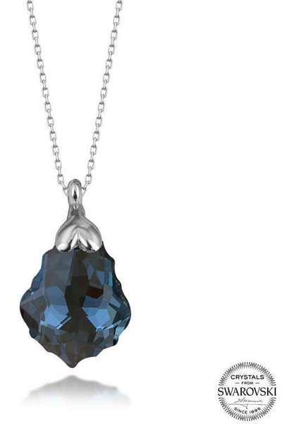 Swarovski Crystal Taşlı Gümüş Kadın Kolye