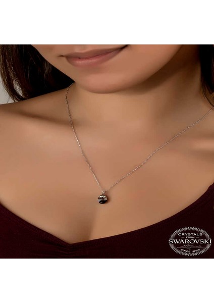 Swarovski Crystal Taşlı Oval Gümüş Kadın Kolye fiyatları