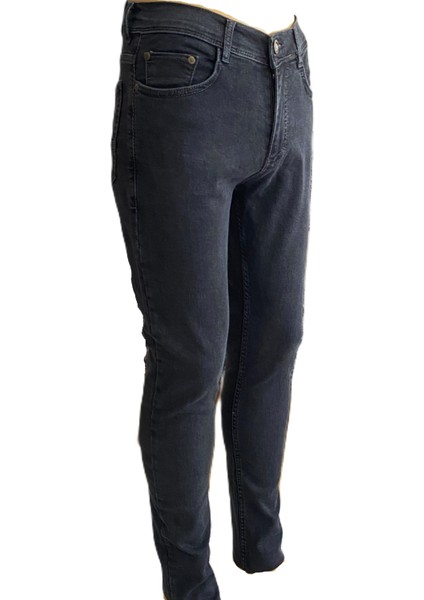 Erkek Regular Fit Boru Paça Likralı Esnek Kot Pantolon Siyah Füme fiyatları