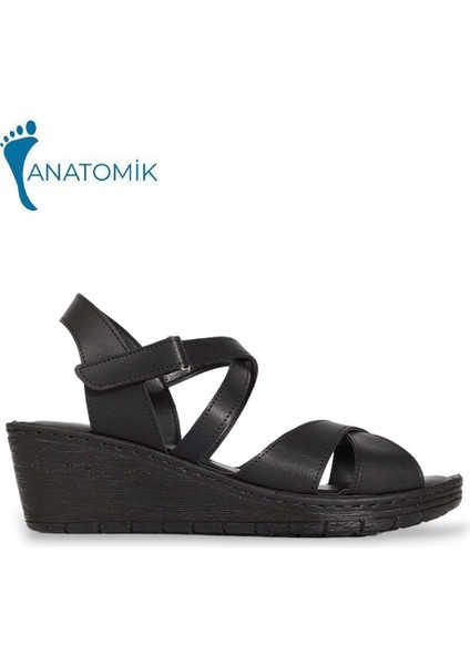 1938-390242 Tam Anatomik Tabanlı Kadın Sandalet - NKT01938-SIYAH-40