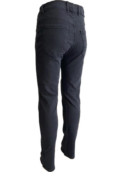 Gruva erkek Regular Fit Boru Paça Likralı Esnek Kot Pantolon Siyah Füme